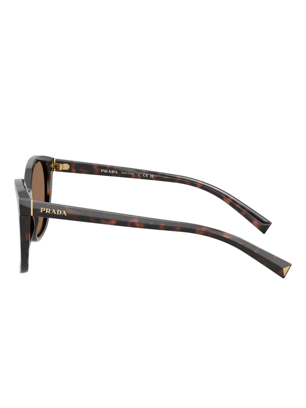 Prada Eyewear Zonnebril met rond montuur Bruin