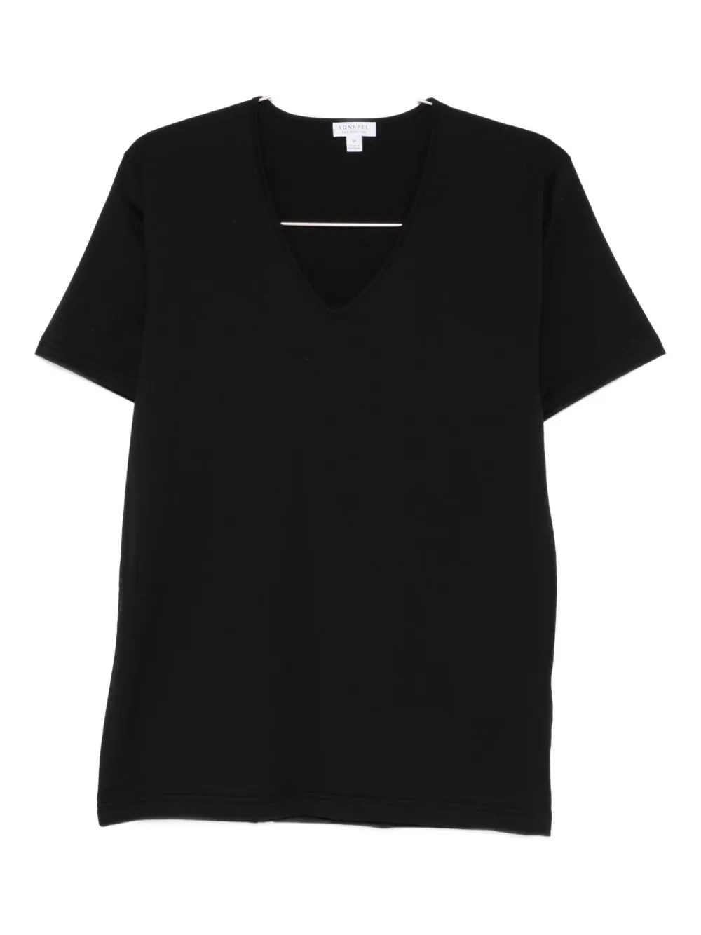 Sunspel V-neck Short-sleeve T-shirt In Black