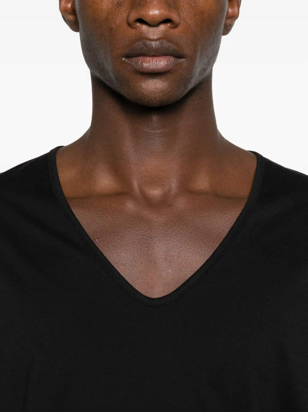 Sunspel V-neck Short-sleeve T-shirt In Black