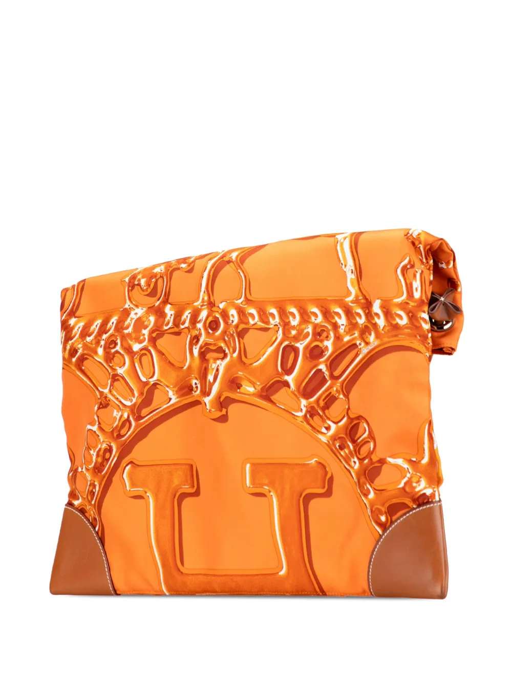 Pre-owned Hermes 2011 Vif Argent Silky City 38 Crossbody Bag In Orange