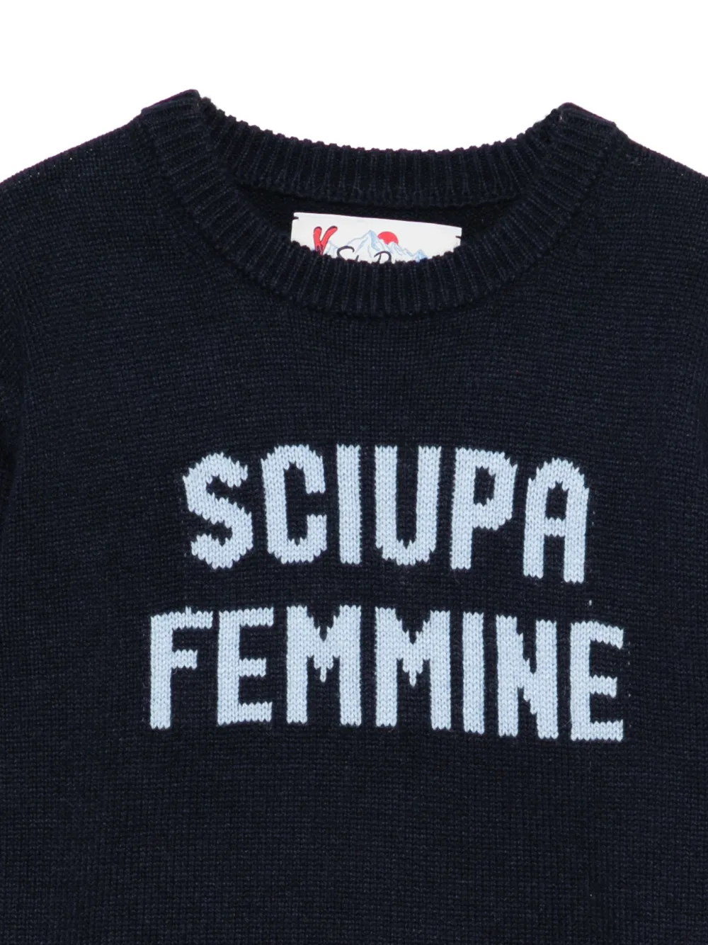 MC2 Saint Barth Kids Intarsia trui met ronde hals Zwart