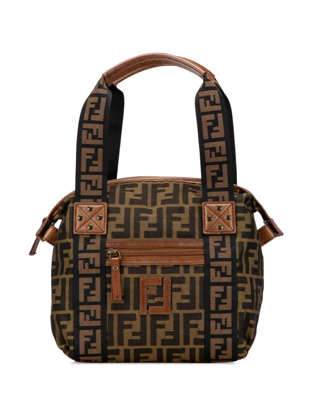 Fendi Pre-Owned 2000-2010 Zucca Canvas FF handbag - ブラウン Fendi Pre-Owned 2000-2010 Zucca Canvas FF handbag - ブラウン