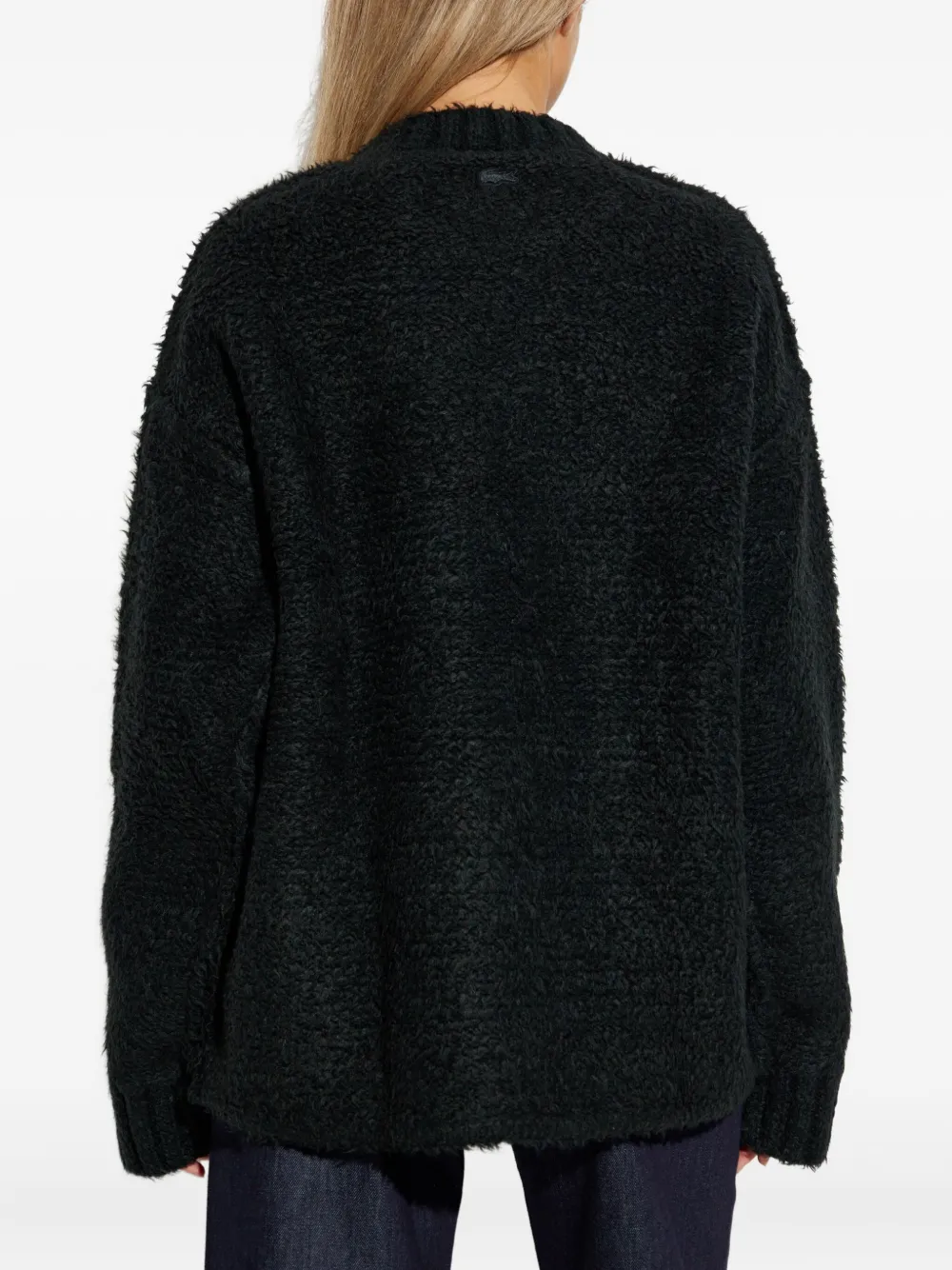Lacoste Crocodile-motif Sweater In Black