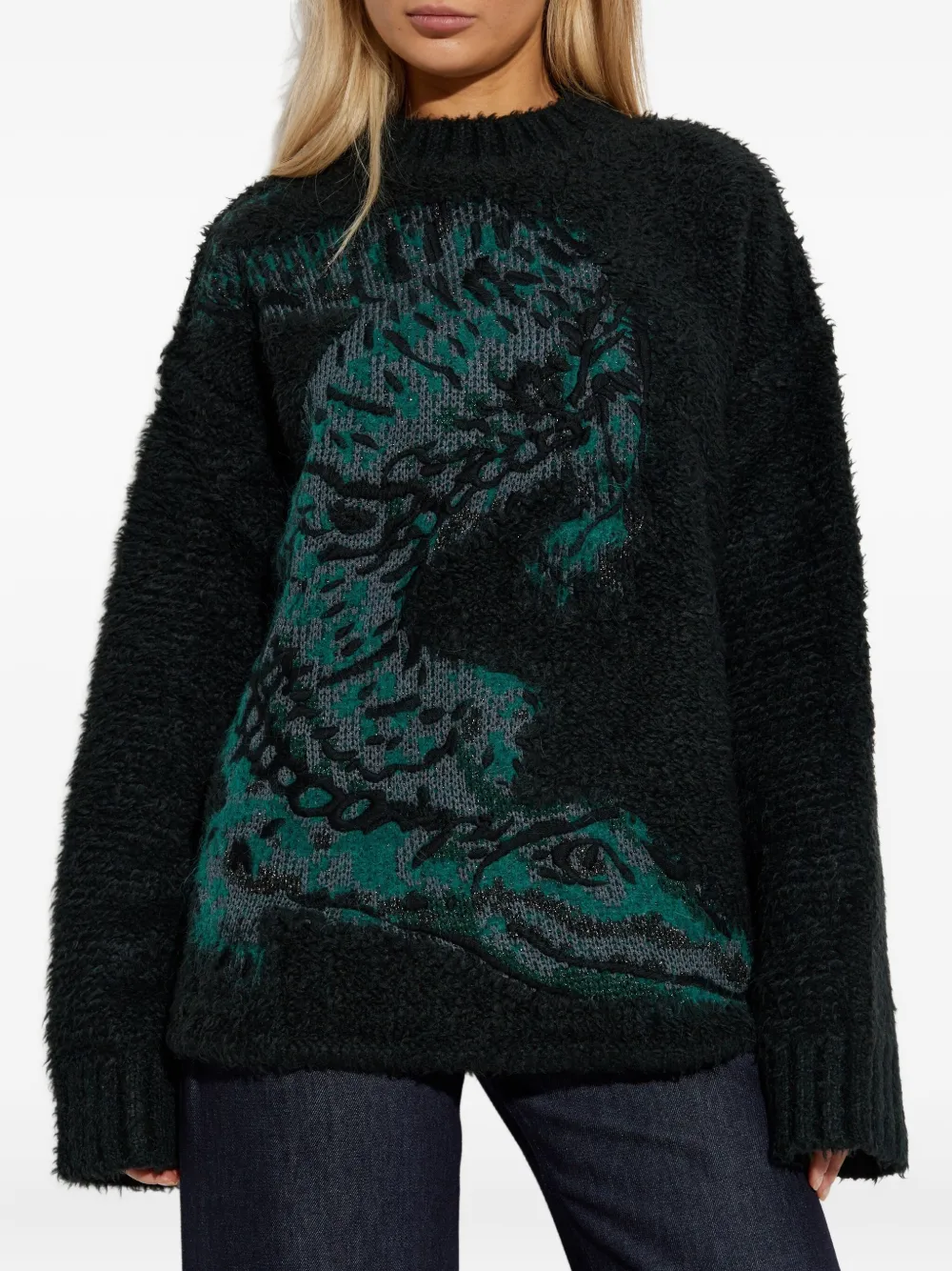 Lacoste Crocodile-motif Sweater In Black