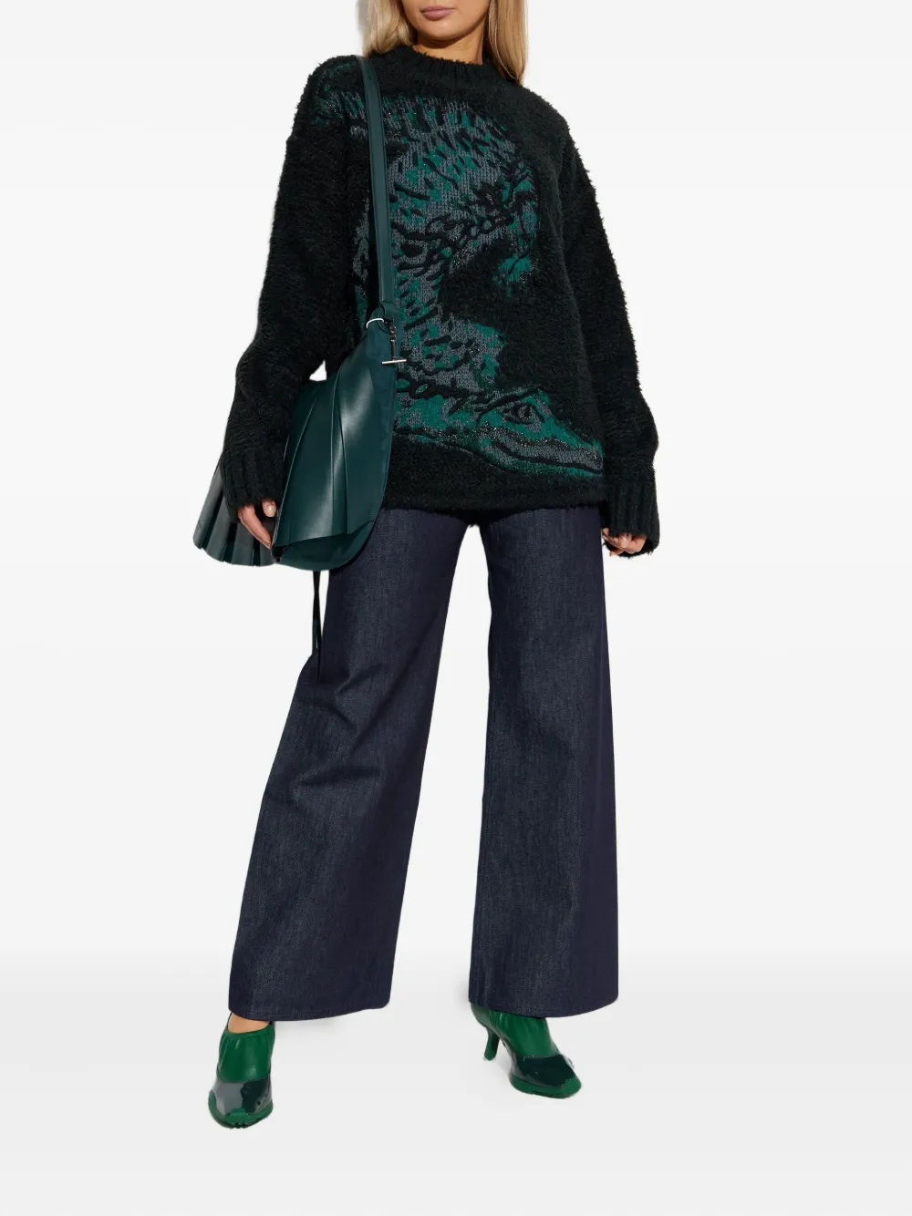 Lacoste Trui met krokodillenprint Zwart