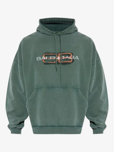Balenciaga logo-print cotton hoodie