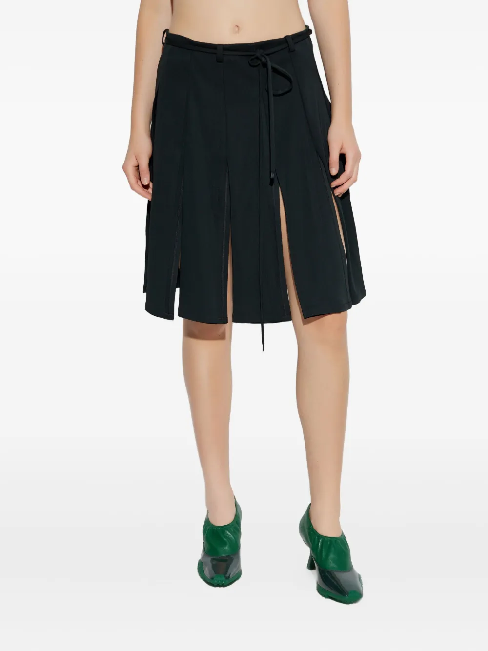 Lacoste Midi-rok met gestrikte taille Groen