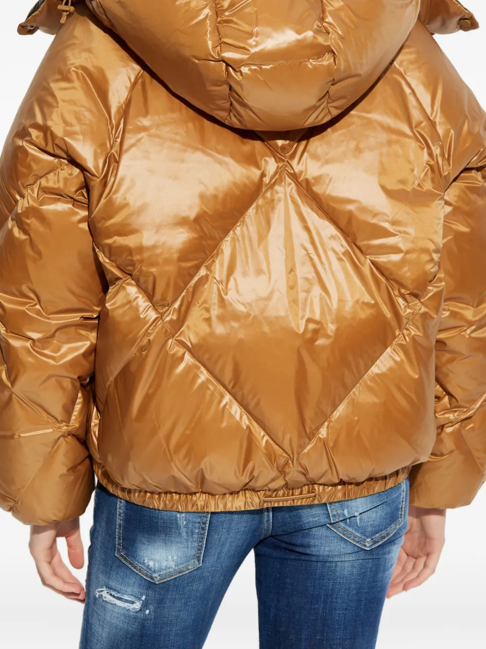 Lacoste Gevoerd jack met capuchon Bruin