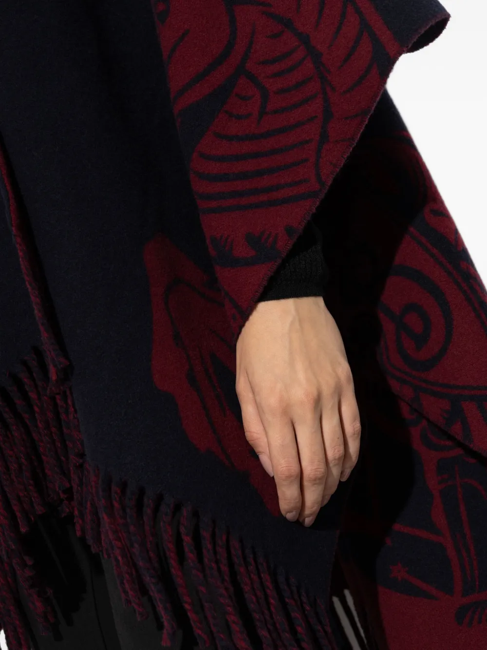 Burberry Cape met franje Blauw