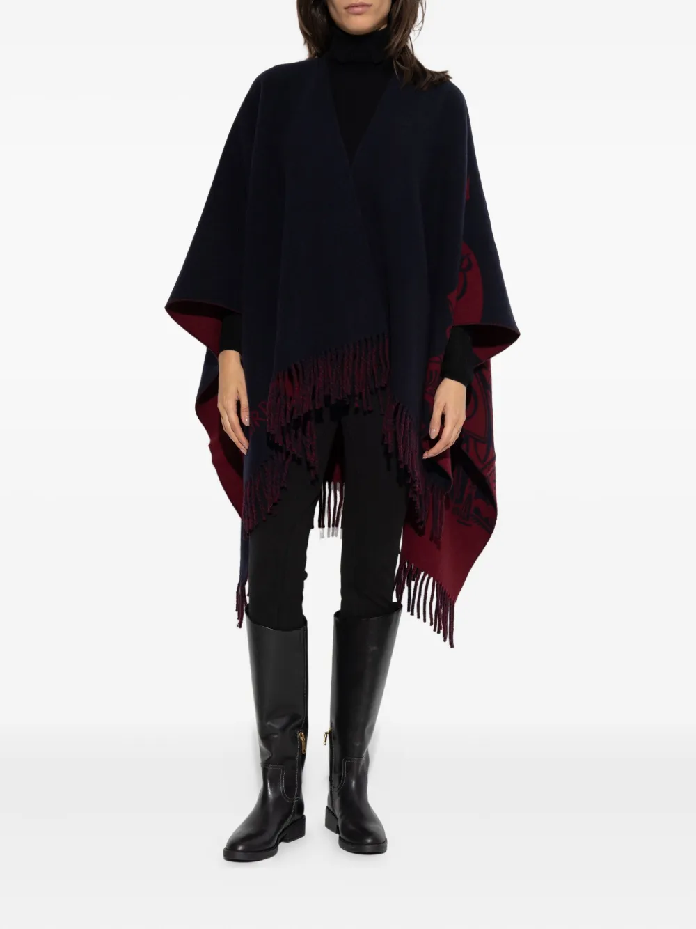 Burberry Cape met franje Blauw