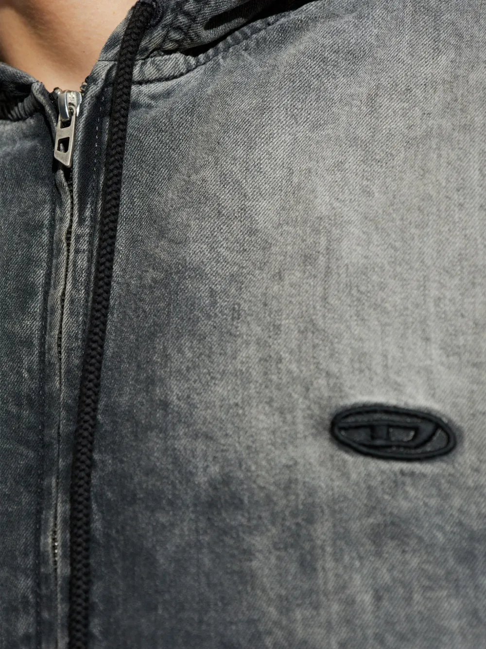 Diesel D-Offy-S jack met capuchon en rits Grijs