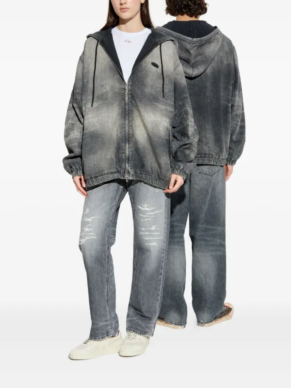 Diesel D-Offy-S Hooded Zip Jacket | Grey | FARFETCH