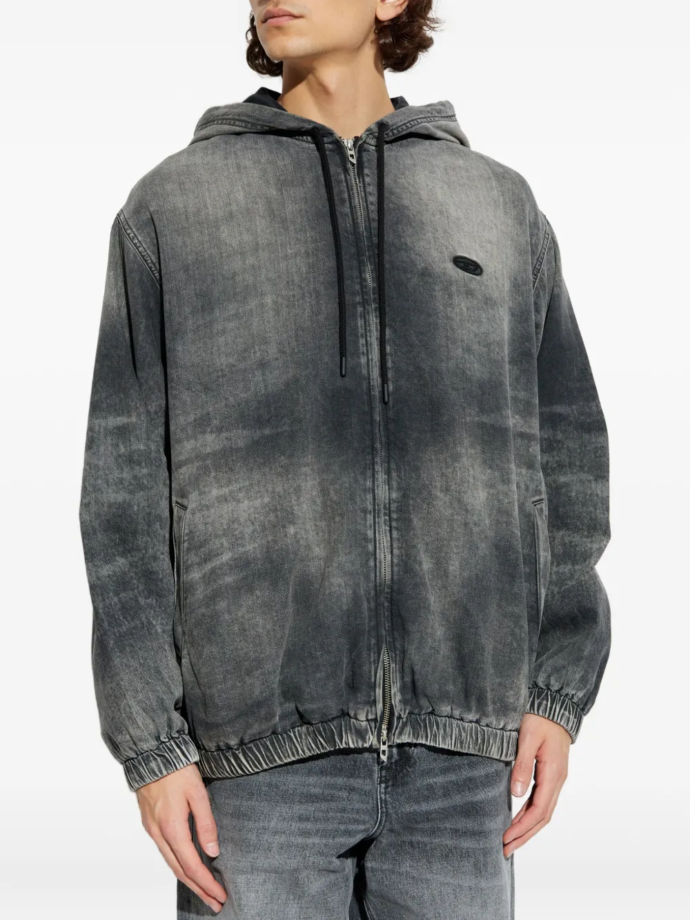 Diesel D-Offy-S jack met capuchon en rits Grijs