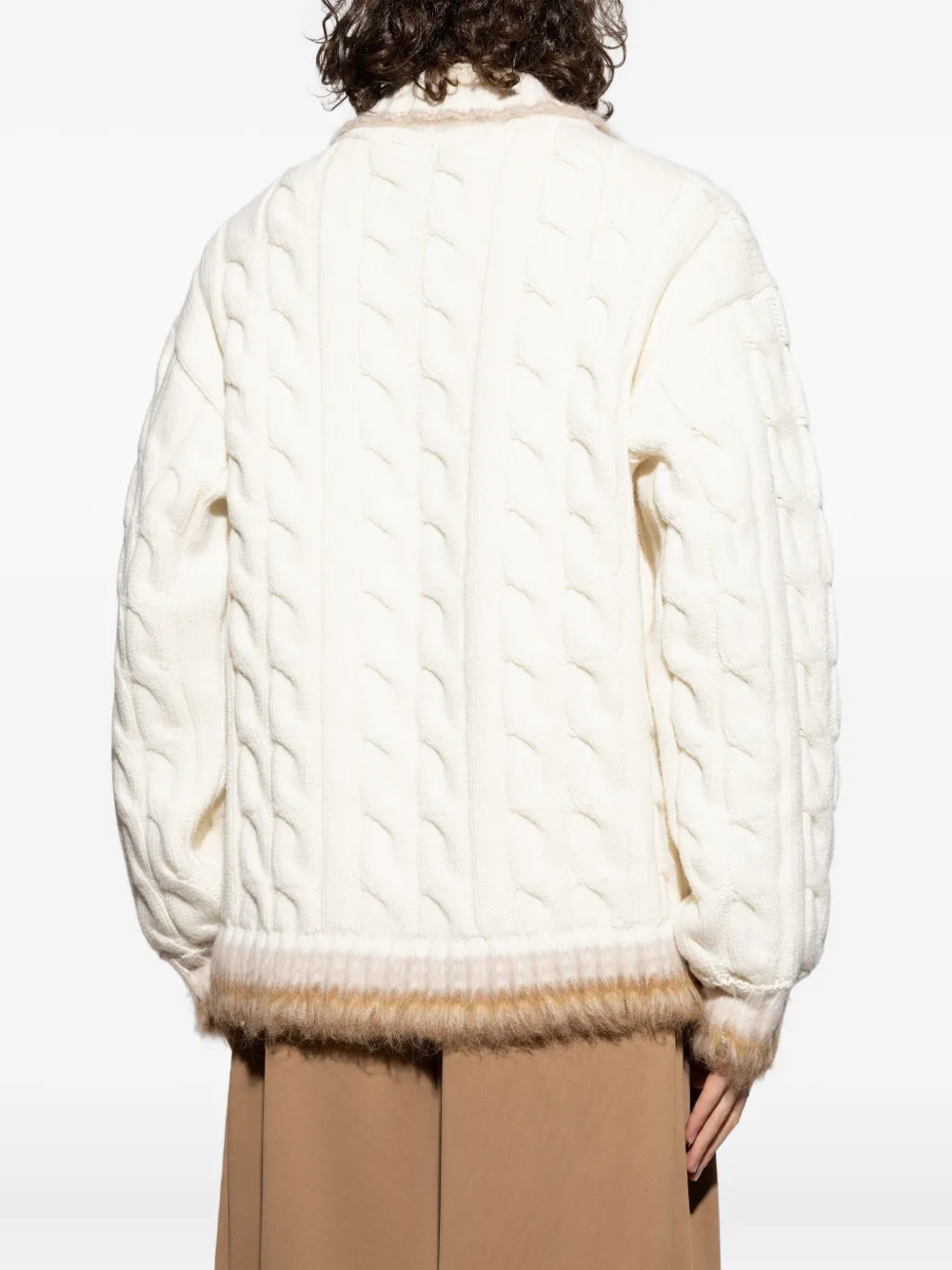 Lacoste Kabelgebreide trui Wit