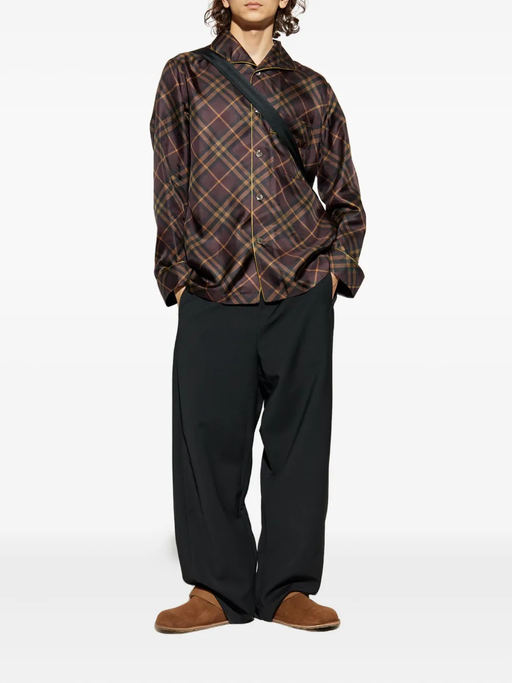 Burberry checked pocket shirt - Bruin