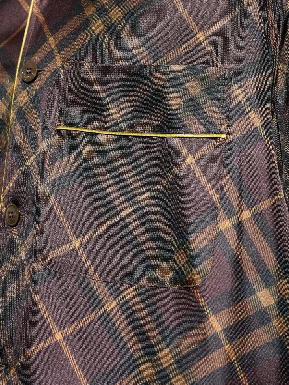 Burberry Geruit overhemd met borstzak Bruin