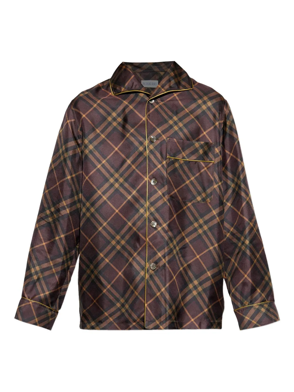 Burberry checked pocket shirt - Marrone