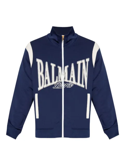 Balmain logo-print zip-up jacket