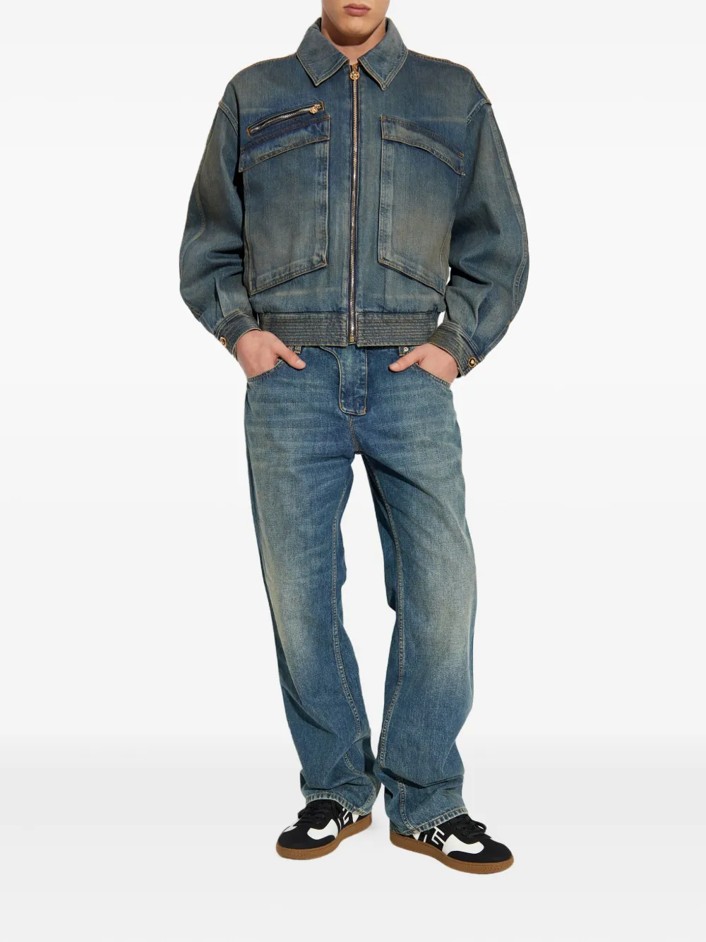 Versace veste en jean à fermeture zippée | Vestes en jean | Image 2