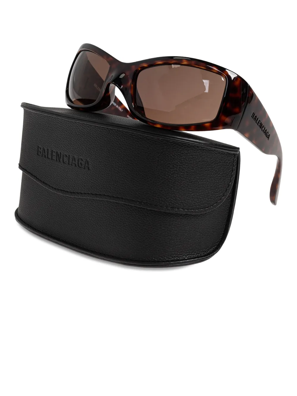 Balenciaga Eyewear Zonnebril met geometrisch montuur Bruin