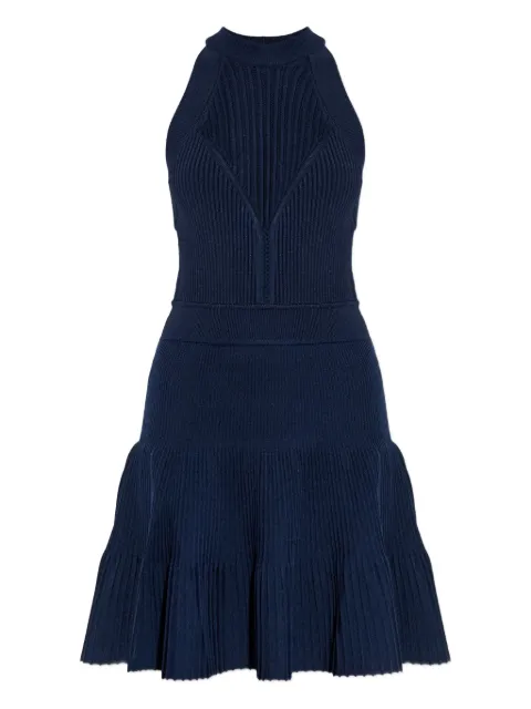 Balmain ribbed halter mini dress