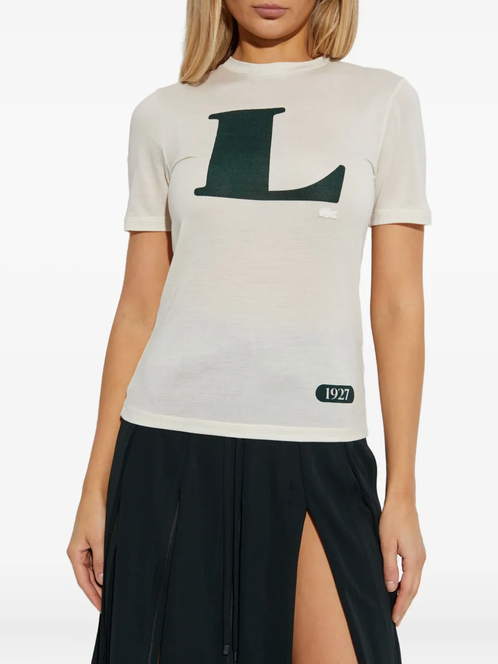 Lacoste T-shirt met grafisch detail Wit