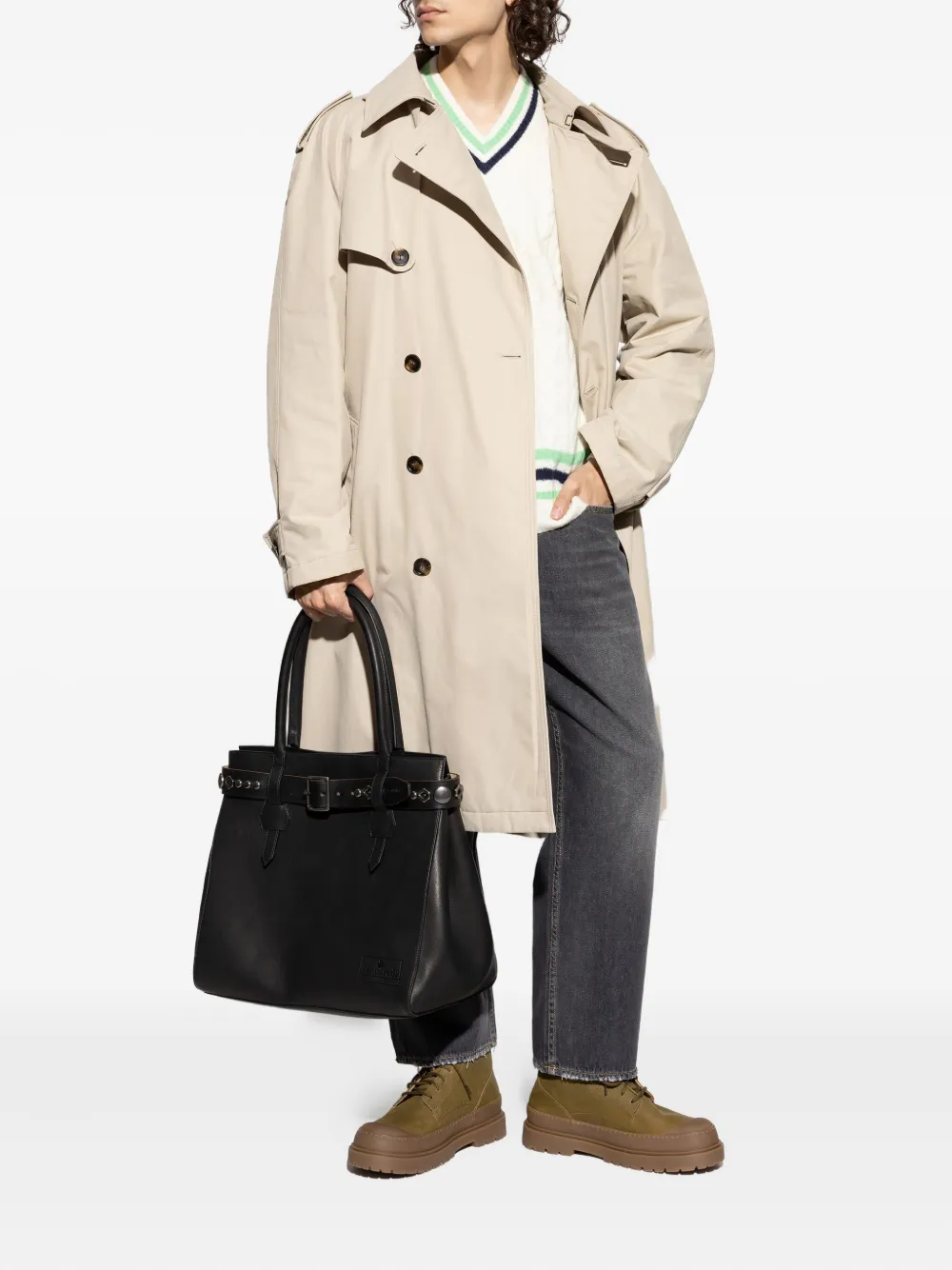 Lacoste V-neck cable-knit jumper | Knitted Sweaters | Image 2
