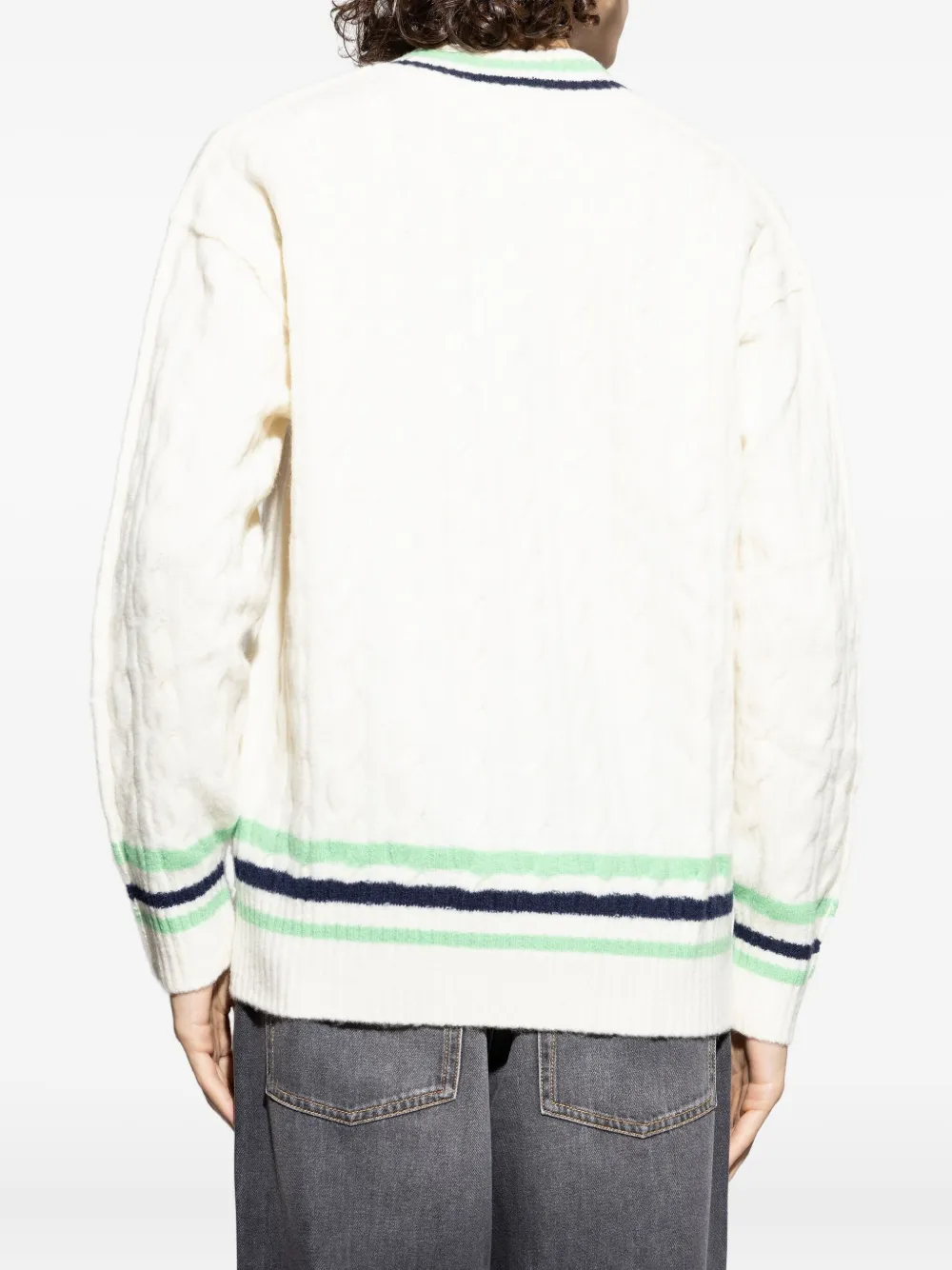 Lacoste Kabelgebreide trui Wit