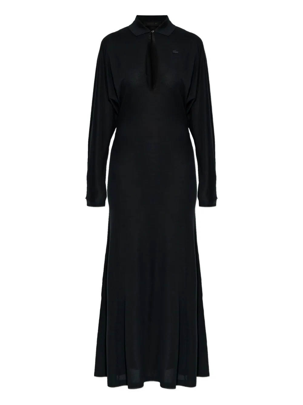 Lacoste Long-sleeved Maxi Dress In Black
