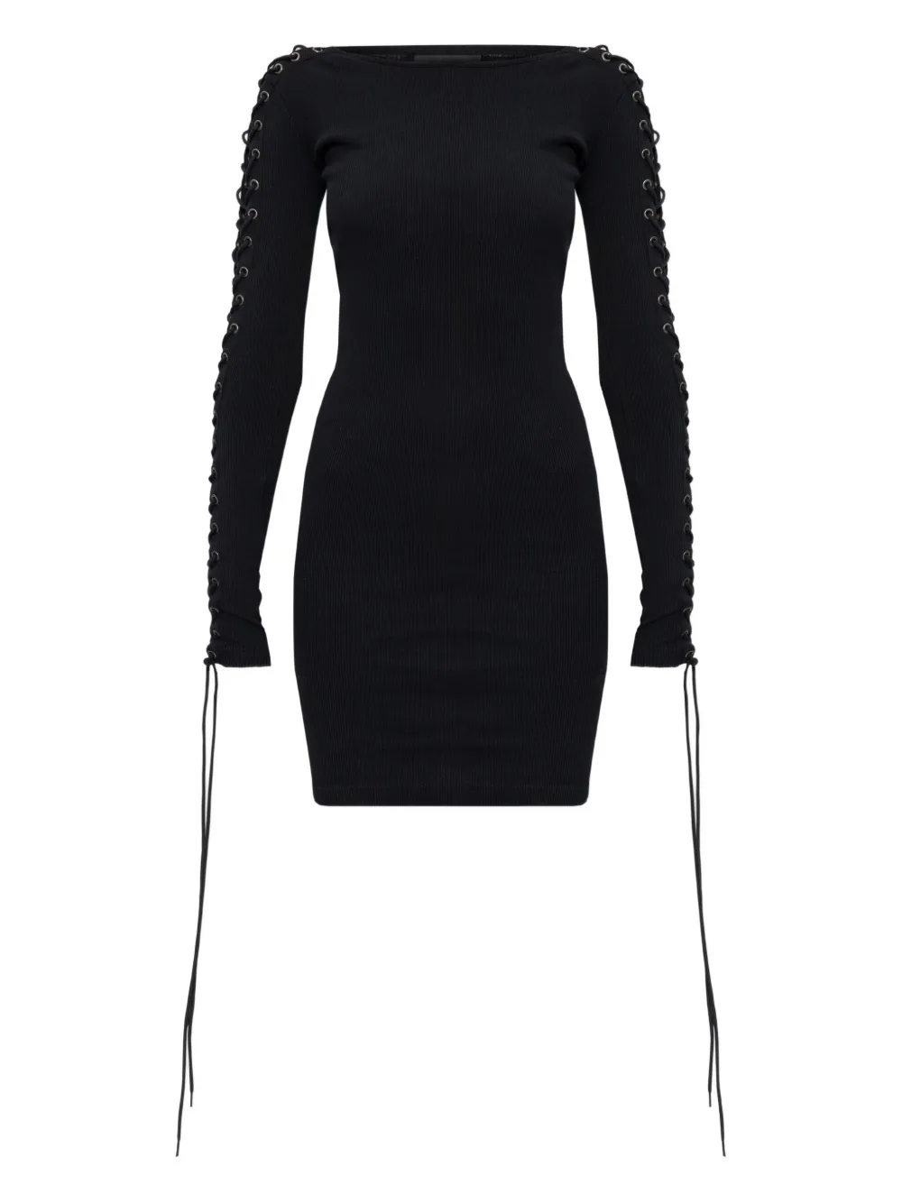 Balenciaga Geripptes Kleid mit Schnürung - Schwarz