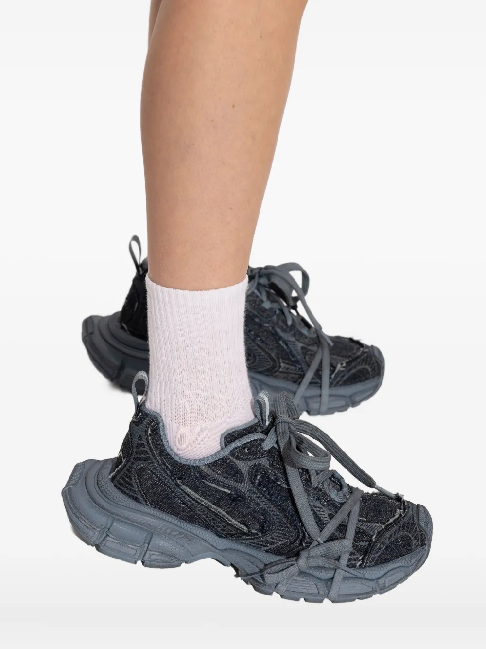 Balenciaga 3XL distressed lace-up sneakers Blauw