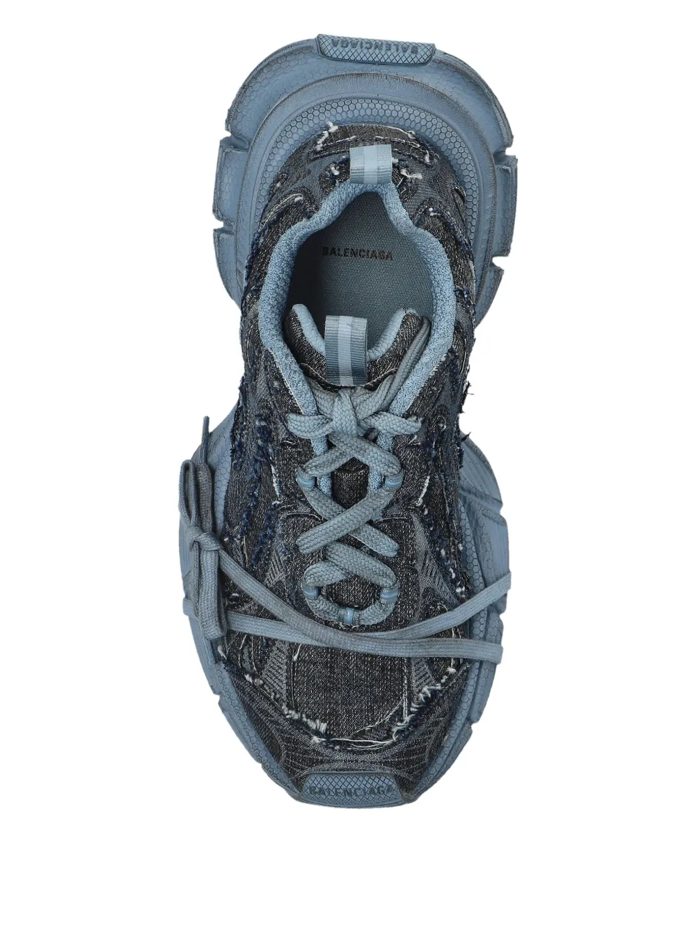 Balenciaga 3XL distressed lace-up sneakers Blauw