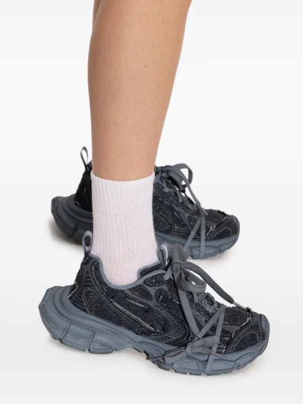 Balenciaga 3XL Distressed lace-up Sneakers | Blue | FARFETCH