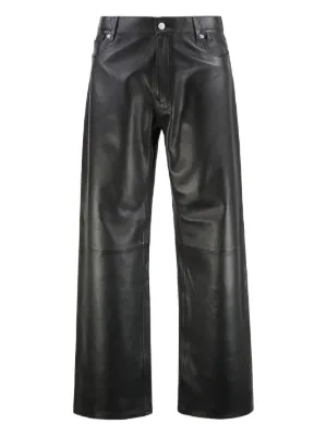 DRIES VAN NOTEN レザーパンツ | ブラック | FARFETCH JP