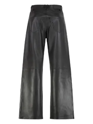 DRIES VAN NOTEN レザーパンツ | ブラック | FARFETCH JP