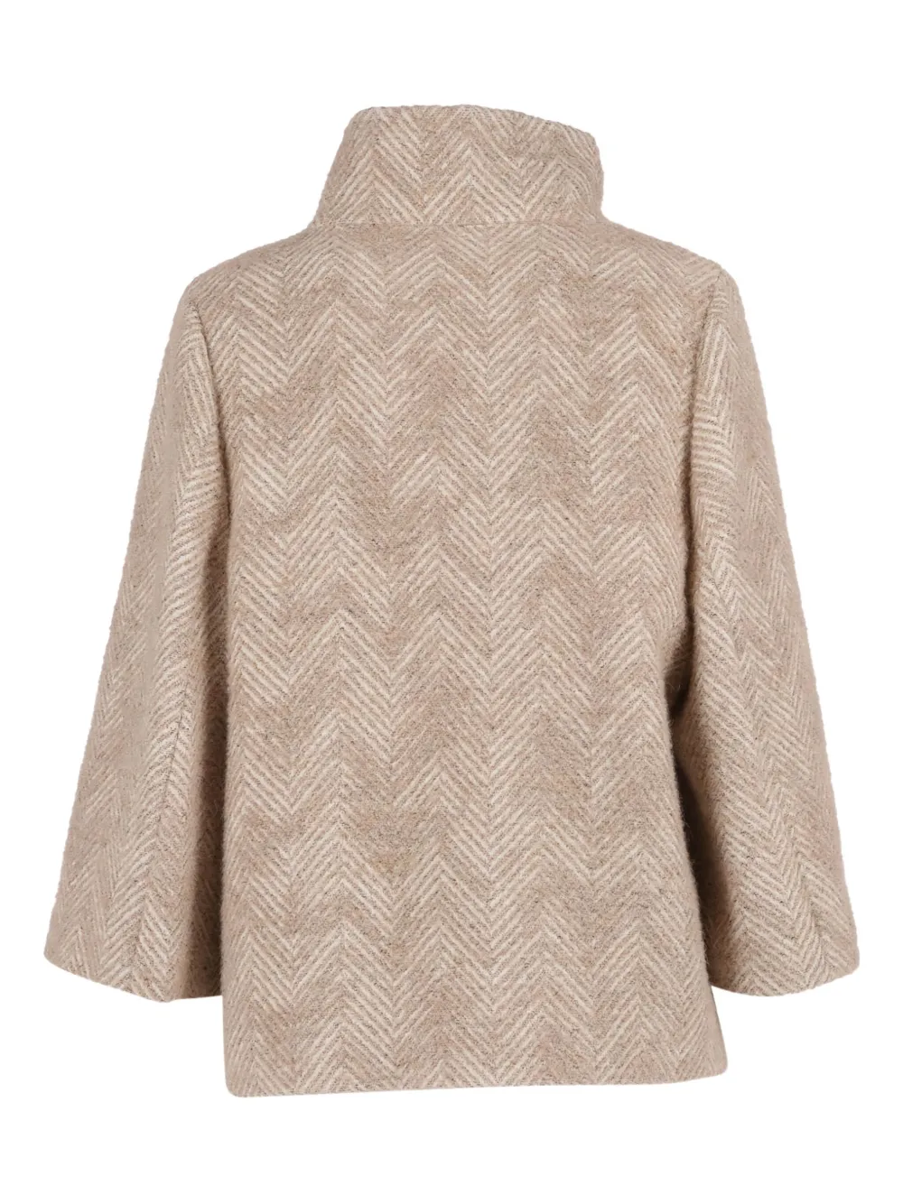 Fay Structured Herringbone Cape In Neutral