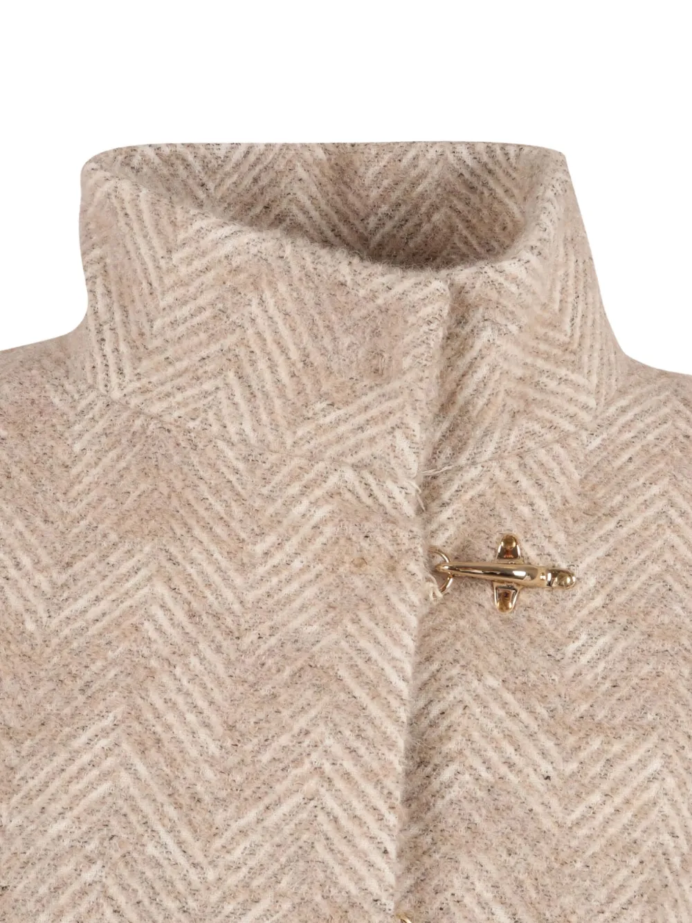Fay Structured Herringbone Cape In Neutral