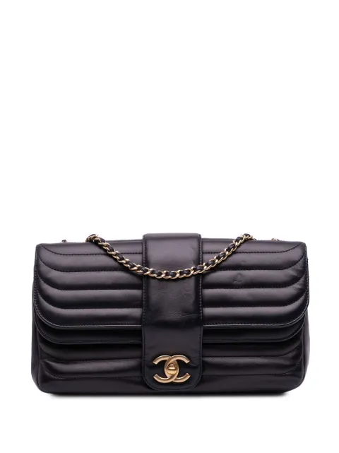 CHANEL Pre-Owned 2013-2014 CC Horizontal Quilted Lambskin Double Flap crossbody bag