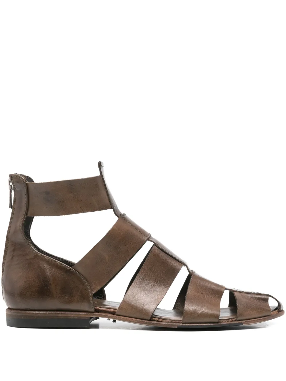 Shoto strappy zip-up sandals | Brown | Image 1