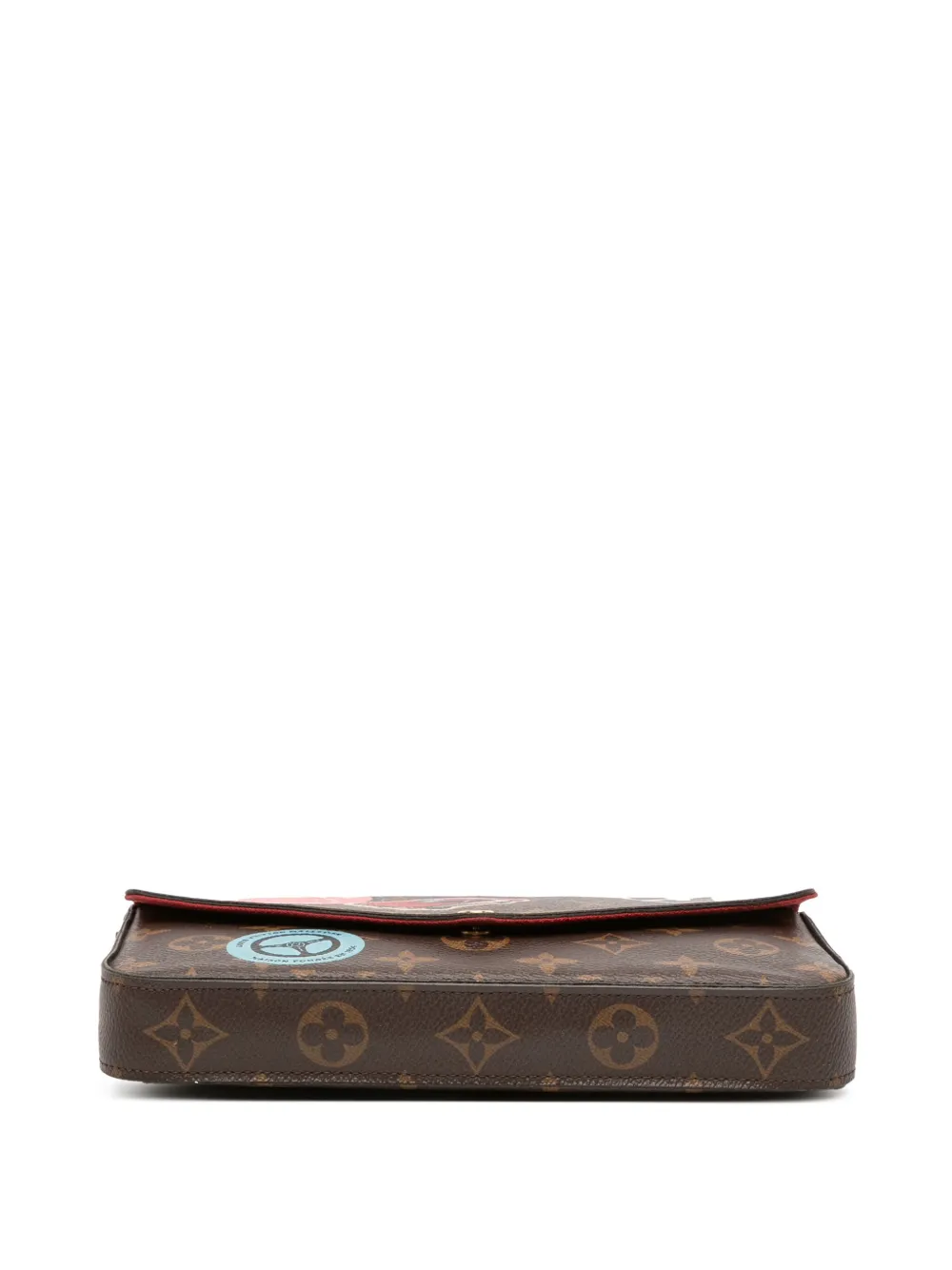 Pre-owned Louis Vuitton 2016 Monogram World Tour Pochette Felicie Crossbody Bag In Brown