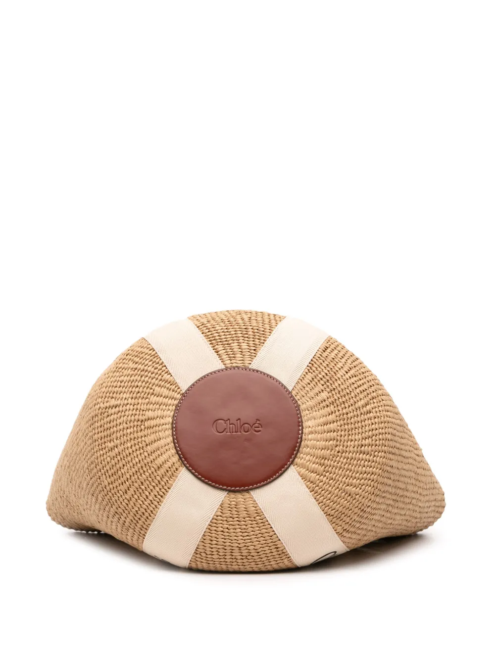 Pre-owned Chloé 2024 Large Raffia Woody Basket Tote Bag In Brown
