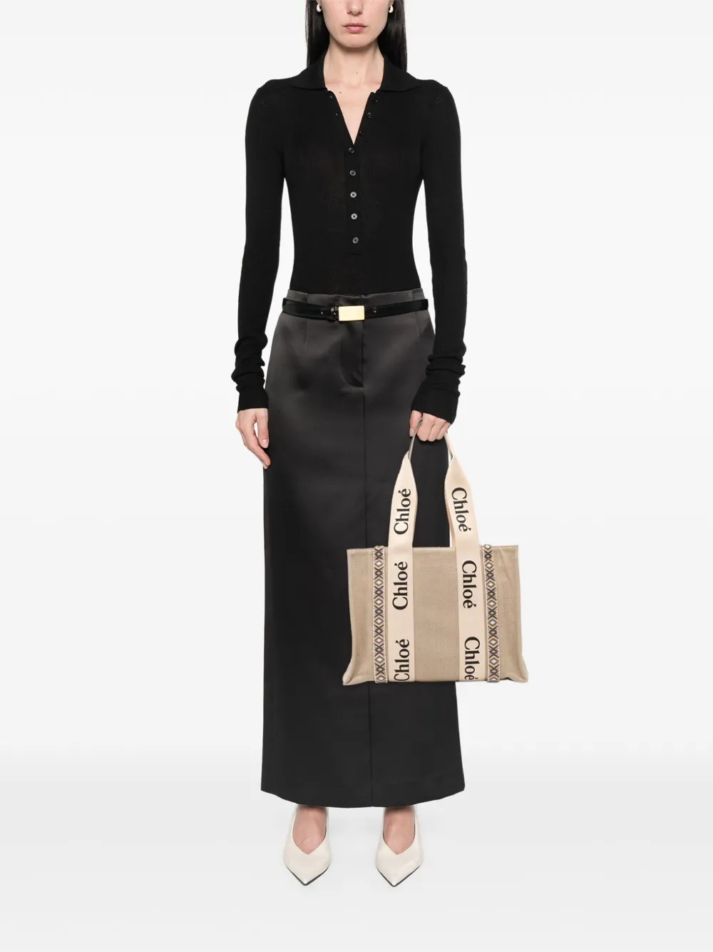 Pre-owned Chloé 2022 Medium Canvas Woody Tote Bag In Brown