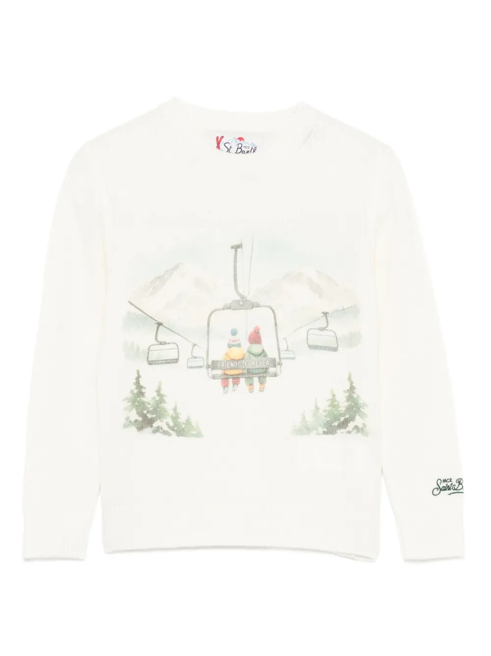 MC2 Saint Barth Kids graphic-print crew-neck sweater | Neutrals | Image 1