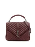 Saint Laurent Pre-Owned 2017 Medium Quilted Chevron Sheepskin College satchel - Red