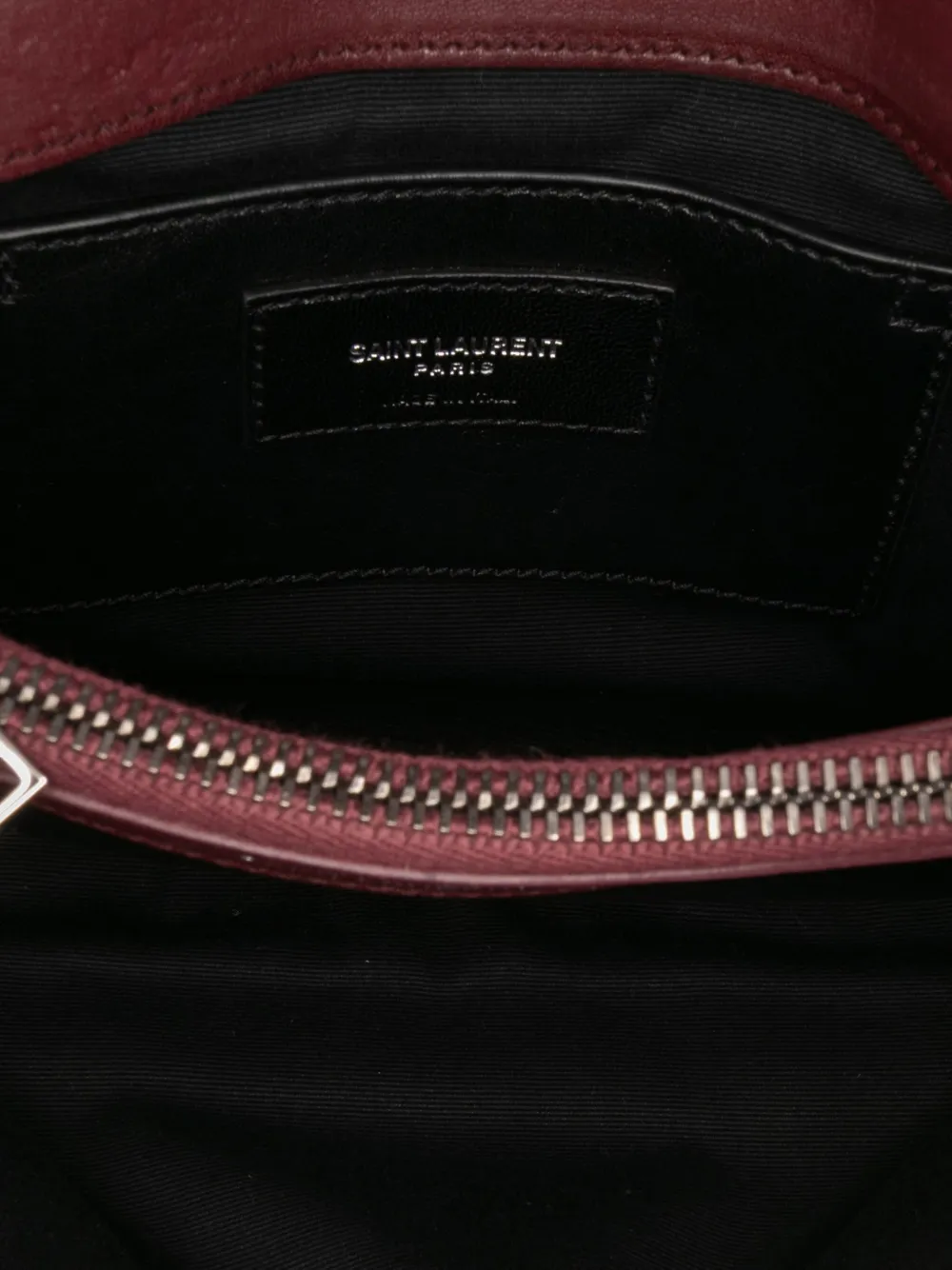 Pre-owned Saint Laurent 2017 Medium Quilted Chevron Sheepskin College Satchel In Red
