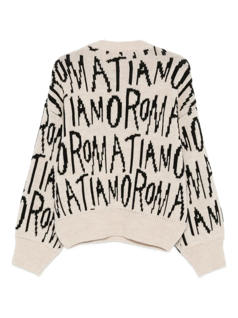 Alysi Lettering-knit Sweater In Brown