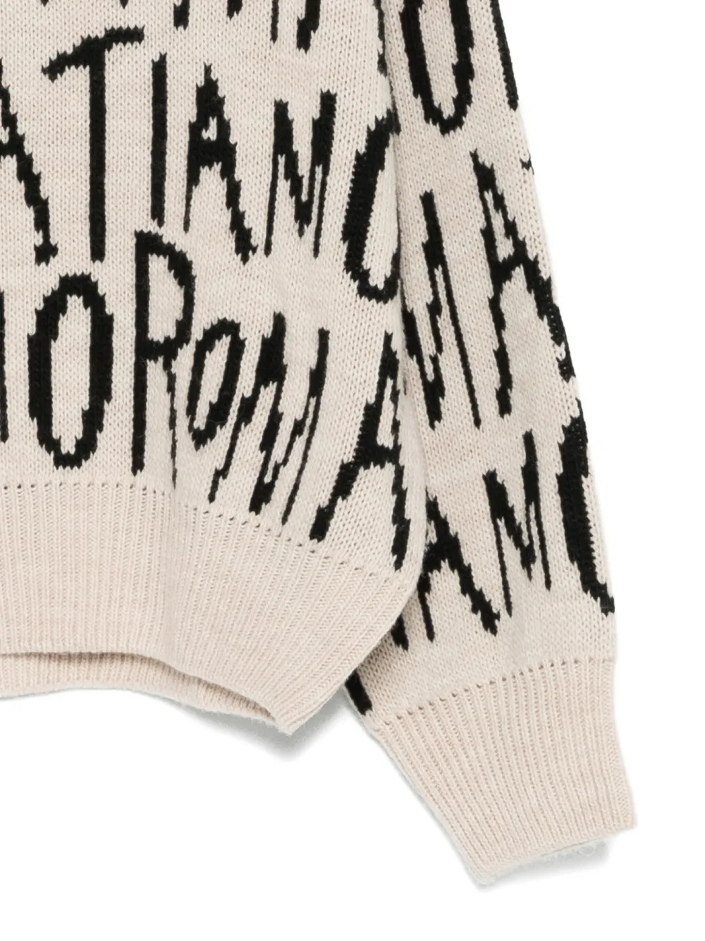 Alysi Lettering-knit Sweater In Brown