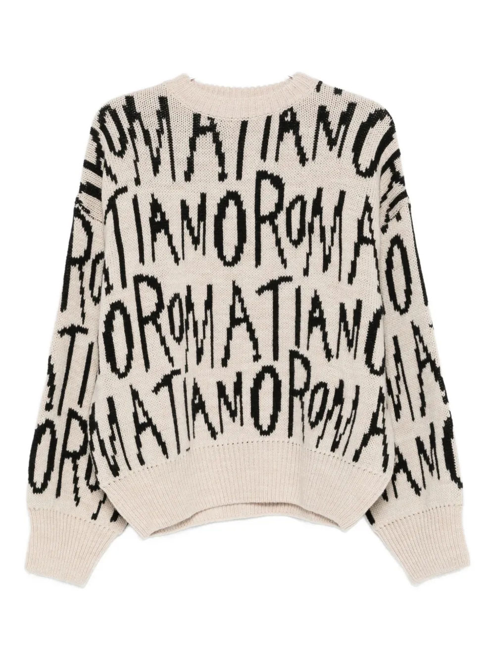 Alysi Lettering-knit Sweater In Brown