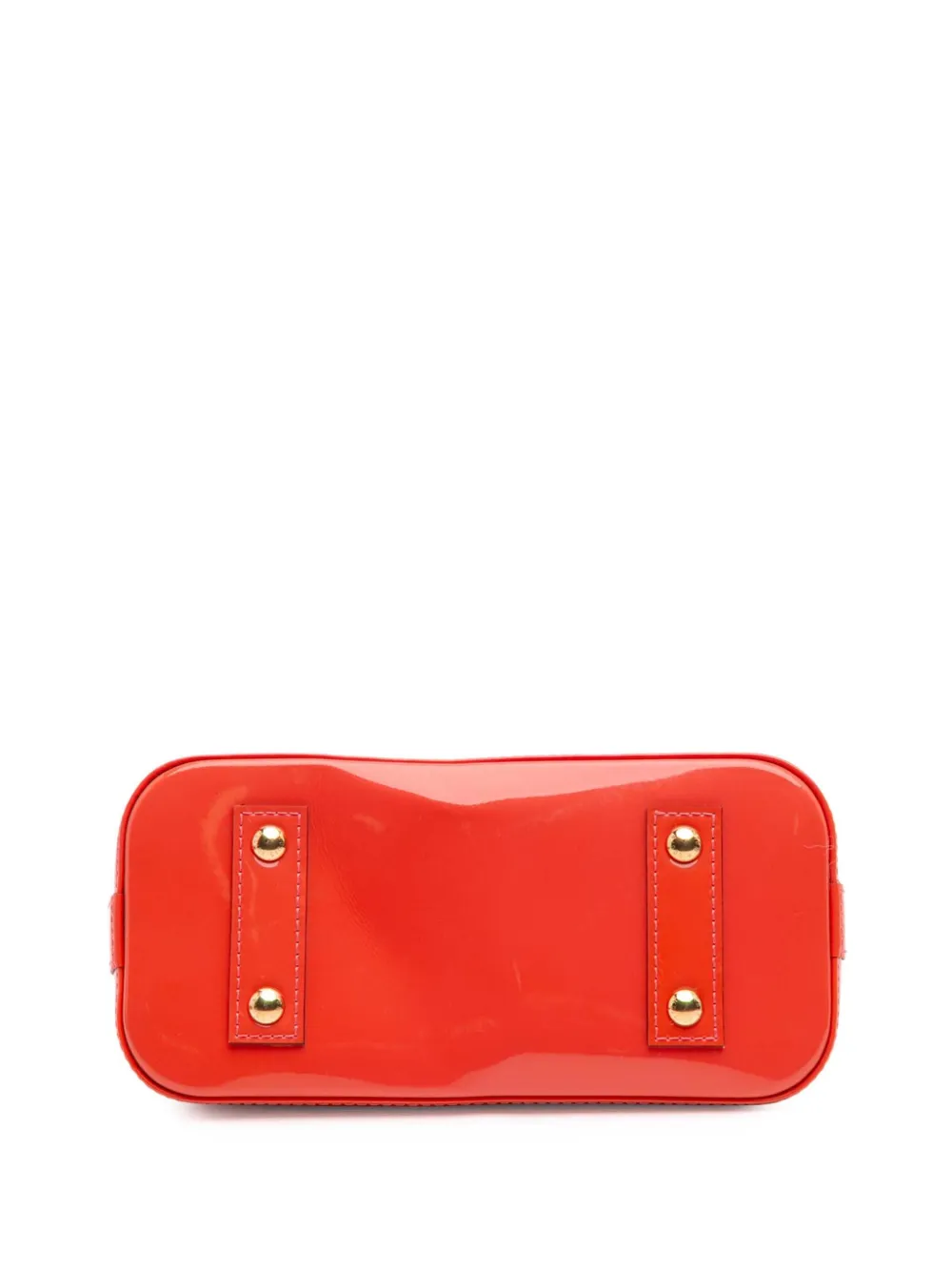 Pre-owned Louis Vuitton 2015 Monogram Vernis Alma Bb Satchel In Red