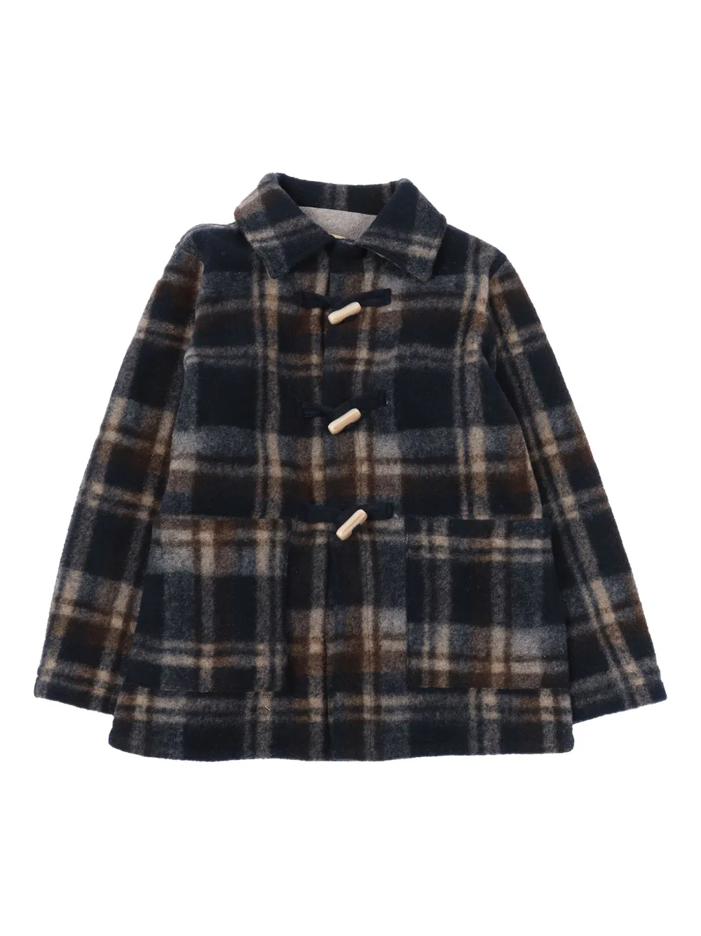 Zhoe & Tobiah Check-pattern Toggle Coat In Multi